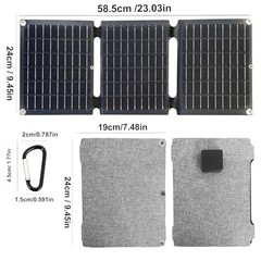 Portable Foldable Solar Panel, 3-Fold Solar Charger with USB QC3.0 & DC 20W