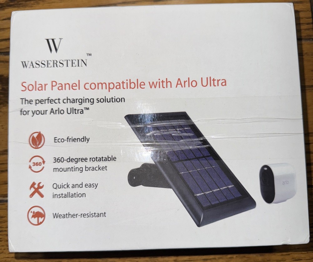 Wasserstein Charging Solar Panel Wired Compatible With Arlo Ultra