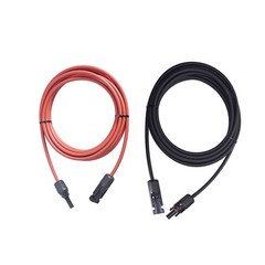 1 Pair 15ft 12AWG Black+Red Solar Panel Extension Cable Wire Connector