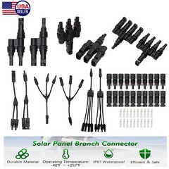 Solar Panel Y / T Branch Cable Connection Waterproof Adapter Connector Extension
