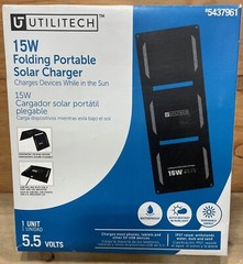 Utilitech 15W Folding Portable Solar Charger