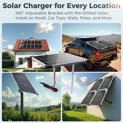 20W Waterproof Solar Charger with Smart MPPT for 12V Batteries – Efficient Power