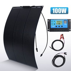 100W 200W Flexible Solar Panel Kit High-Efficiency Home RV Off-Grid 18V Charging