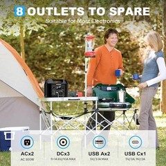 Portable Power Station 300W 80000mAh Battery Bank Camping AC DC Solar Generator