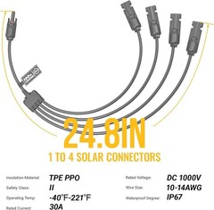 High-Performance Solar Connectors – 1 Pair of M/FFFF & F/MMMM, 18-