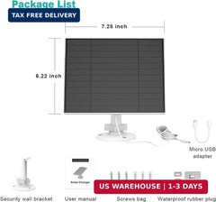 Solar Panel for Eufy Camera, 5W Solar Panel Compatible with Eufycam 3/3C/2/2 Pro