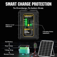 12V Solar Battery Charger: 25W Waterproof Solar Panel Kit- Aluminum Trickle Char