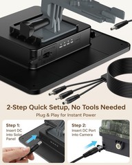 Solar Panel for Trail Cameras, 6W Battery Charger 12V/1.5A, 10000mAh, IP67 Water