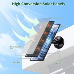 High-Efficiency Solar Panel for Outdoor Surveillance – Easy Installation 2 Pack