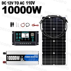 SOECOPO 10000W Solar System Kit, 100A Controller, 12V DC to 110V/220V