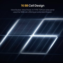 BougeRV 24V N-Type 16BB 200W Bifacial Solar Panel for RV Camping Boat Marine 1PC