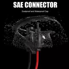 2x Solar Panel Extension Cable 2FT 10AWG, SAE to SAE Polarity Reverse Adapter
