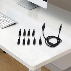 USB to DC Charging Cable Featuring Compact Design and Multiple Adapters