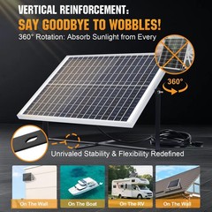 Solar Panel Kit 25W 12V Solar Battery Charger Trickle Maintainer, 25W Solar P…