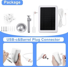 5W Solar Panel Charger for Ring Camera, Compatible with Ring Stick up Cam/Pro Ba