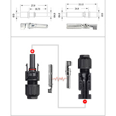 1000V Solar Connector inside Metal Core Connect Terminal PV Pin for Solar Cable