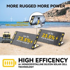 100W Bifacial Portable Solar Panel, Bend Resistant Foldable Solar Panel 100Wa…