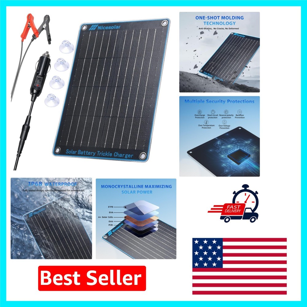 Easy-to-Use 10W Solar Panel with 6.5ft Cable – Perfect for Outdoor Adventures
