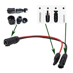 LP-20 2 Pin Power Industrial Circular Connector to Solar Panel Cable Adapter