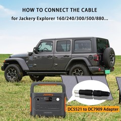COMeap 5FT 1.5M Solar Panel Adapter for Jackery, to DC 5FT-14+16AWG, Black