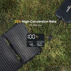 50W Foldable Solar Panel Charger for Camping & Outdoor Use, USB-C & USB-A Output