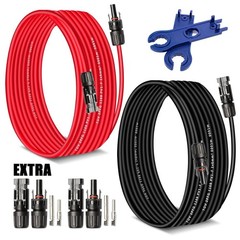 Durable 30Ft 10AWG Solar Power Cable – Weatherproof Connectors for PV Systems