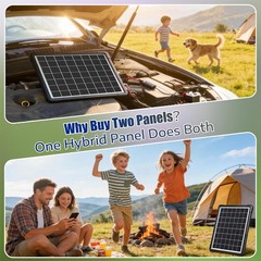 20W Hybrid Solar Battery Charger & Maintainer 12V + USB Hub Kit – Waterproof …