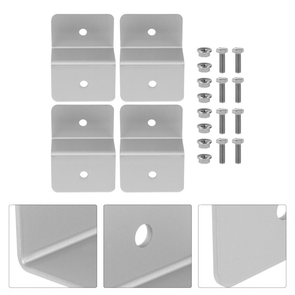 4Pc Solar Panel Roof Mounting Z-Bracket with Nuts and Bolts for RV Boat Roof