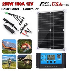 200W Solar Panel Kit with 100A 12V Battery Charger Controller Caravan Boat Car