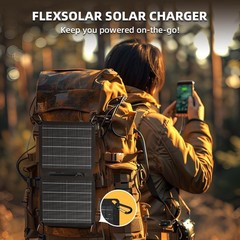 FlexSolar E10 10W Portable Solar Panel USB-A Charger for Hiking Camping Open Box