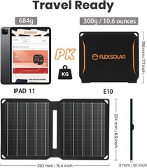 FlexSolar E10 10W Portable Solar Panel USB-A Charger for Hiking Camping Open Box