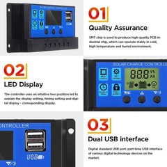 12v 20W 100A Solar Panel Charging Off-Grid RV Camping Home Boat with Controller