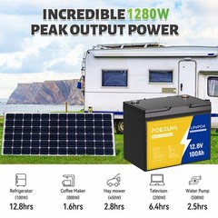 12V 100Ah LiFePO4 Lithium Battery Deep Cycle Built-in BMS for Solar RV Marine