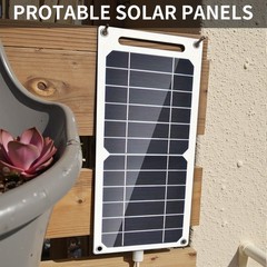 10W 20W USB Solar Panel Portable Power Bank Outdoor Camping Hiking Phone Charger