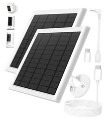 8W Solar Panel for Ring Camera-Pack Solar Panel Charger Compatible with 2 White