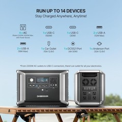 Dabbsson 2330Wh 2200W Power Station LiFePO4 Battery for RV Camping Home 14 ports