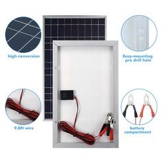 12V Panel Solar 30W De Kit 100A Controlador de Cargador Bateria Para Barco RV