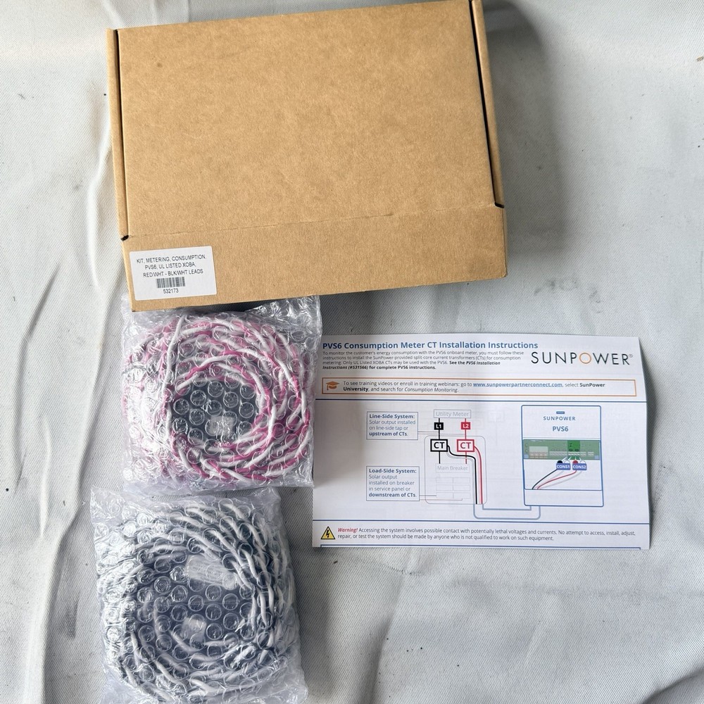 SunPower PVS6 Consumption Meter CT Kit 532173 UL Listed