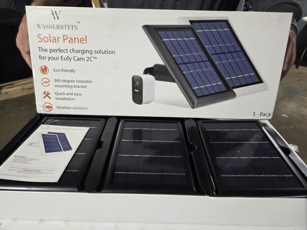 Wasserstein 3 Pack Solar Panels For Eufy Cam 2C In BLACK