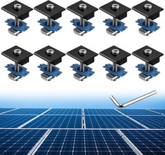 10pcs Solar Panels Mid Clamps for Unistrut, Aluminium Solar Panel Brackets 30…