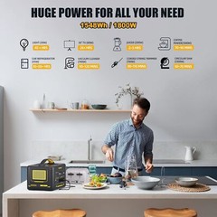 Portable VTOMAN 1800W Power Station LiFePO4 Battery Solar Generator for Camping