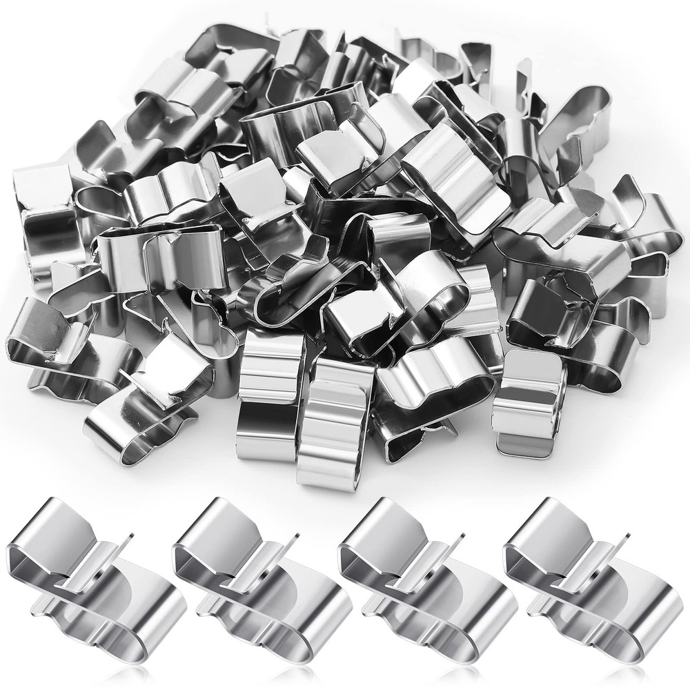 50 Pcs Stainless Steel Trailer Frame Wire Clips: 22.5mm, for Boat, PV Wiring.