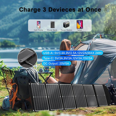 100 Watt Portable Solar Panel, Foldable Solar Panel Charger with Kickstands, QC3
