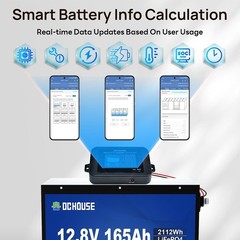 DC HOUSE 4-Way Bluetooth Lithium Battery Monitor Range 8-75V & Custom Alarm