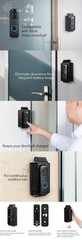 Wasserstein Solar Charger and Mount for Blink Video Doorbell(Black)