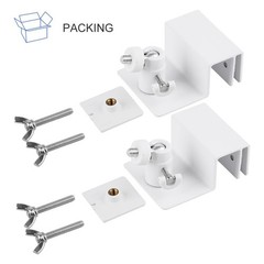 2-Pack Solar Panel Gutter Mount Bracket, No Drill Aluminum, 360° Rotation, Weath