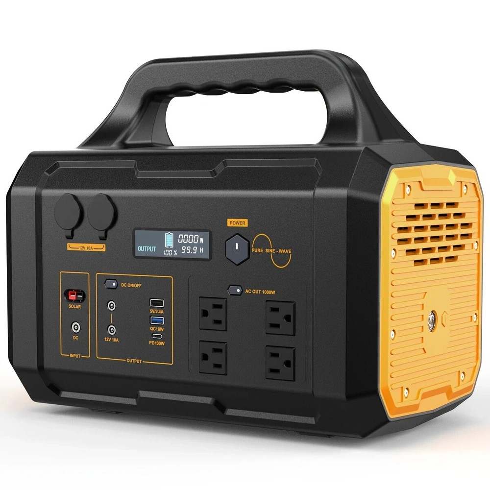 1000W Portable Power Station,1075Wh Backup Lithium Battery, 120V/1000W AC Outlet