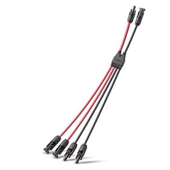 BougeRV Solar Parallel Connectors 2 to 4 Y Branch 10AWG Cable Connect 2 Solar