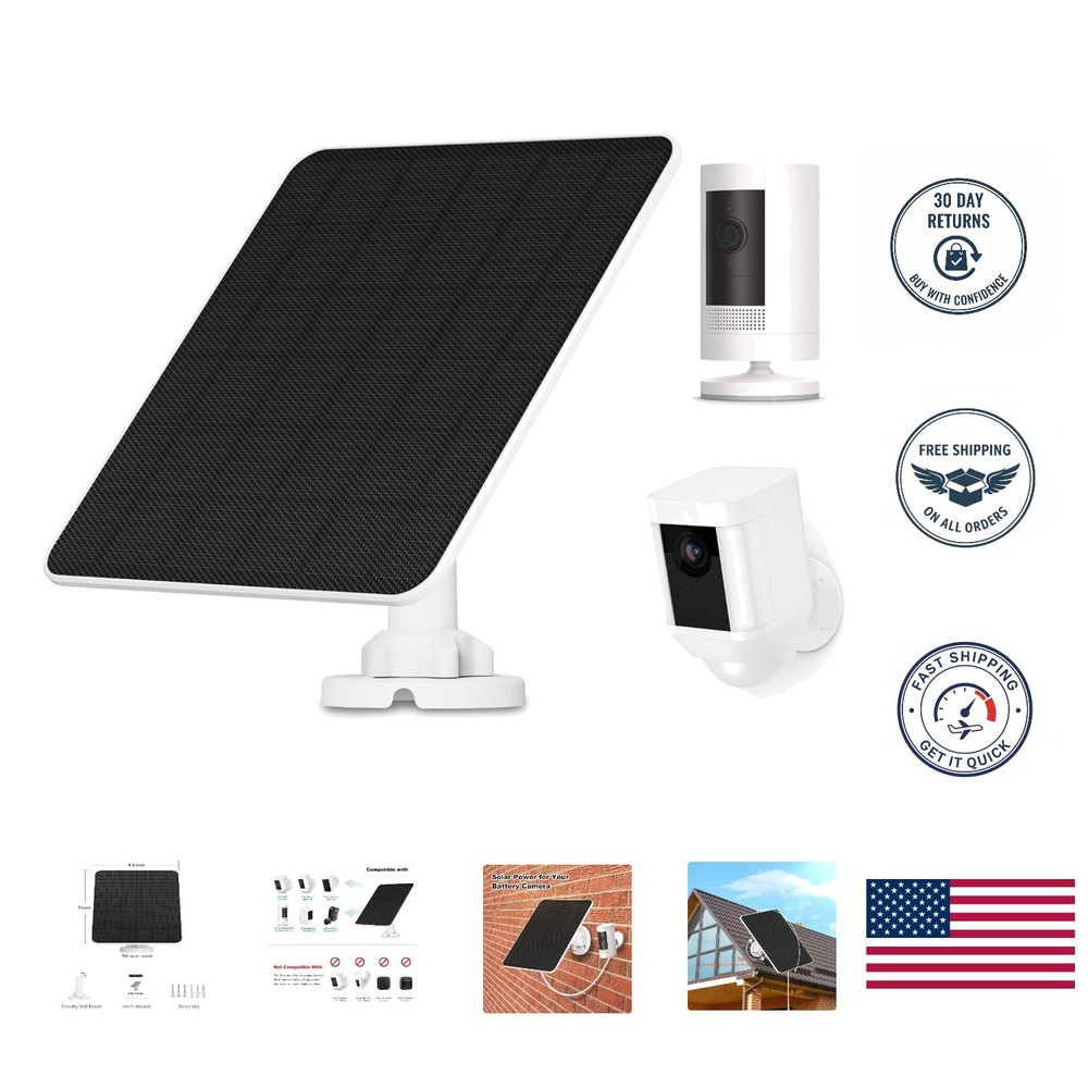 Adjustable Solar Panel for Ring Cameras – Easy Installation & Weatherproof