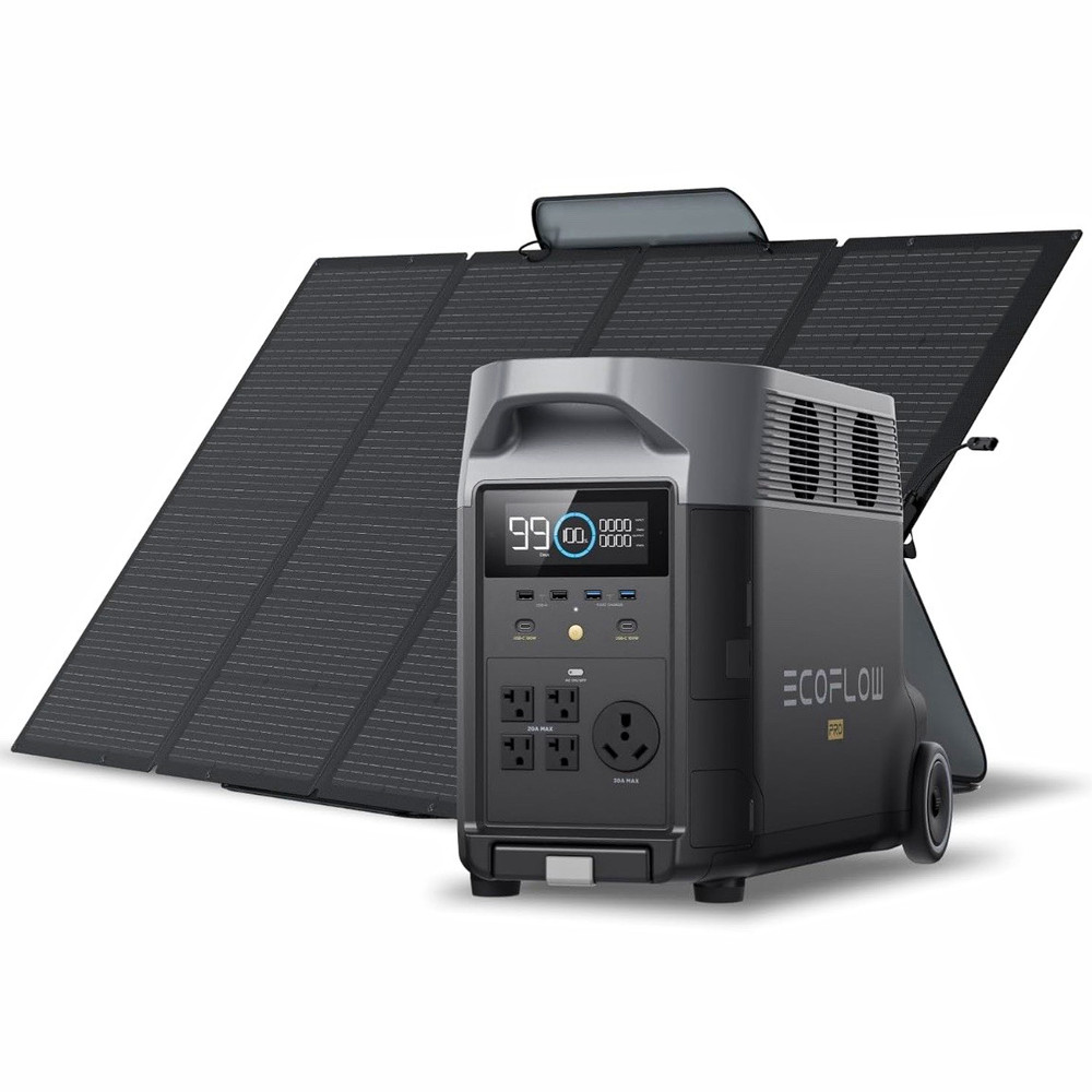 EcoFlow DELTA Pro Portable Power Station 240V/120V + 400W Solar Kit App